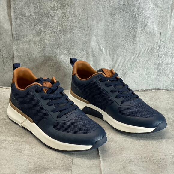NEW YORK & COMPANY Men's Navy Fabric Dixon Round-Toe Lace-Up Sneakers SZ 11 - Picture 2 of 11